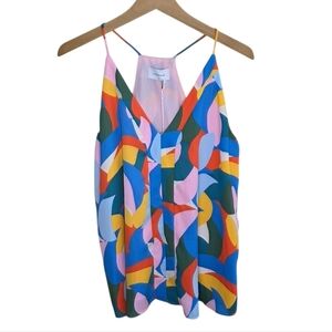 NWT Adrienne | Colorful Abstract Racerback Cami Blouse Size Small Boutique